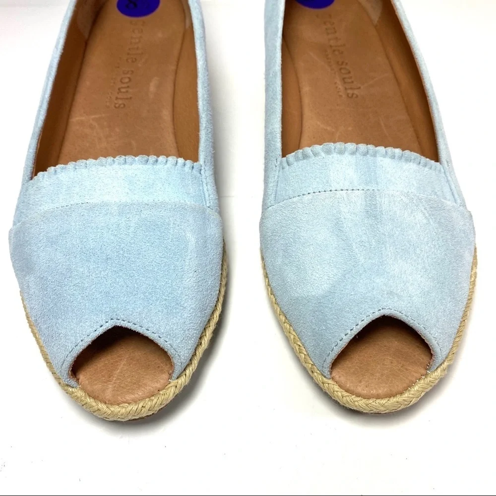 Gentle Souls Lissa Wedge Espadrilles Blue Size‎ 8.5